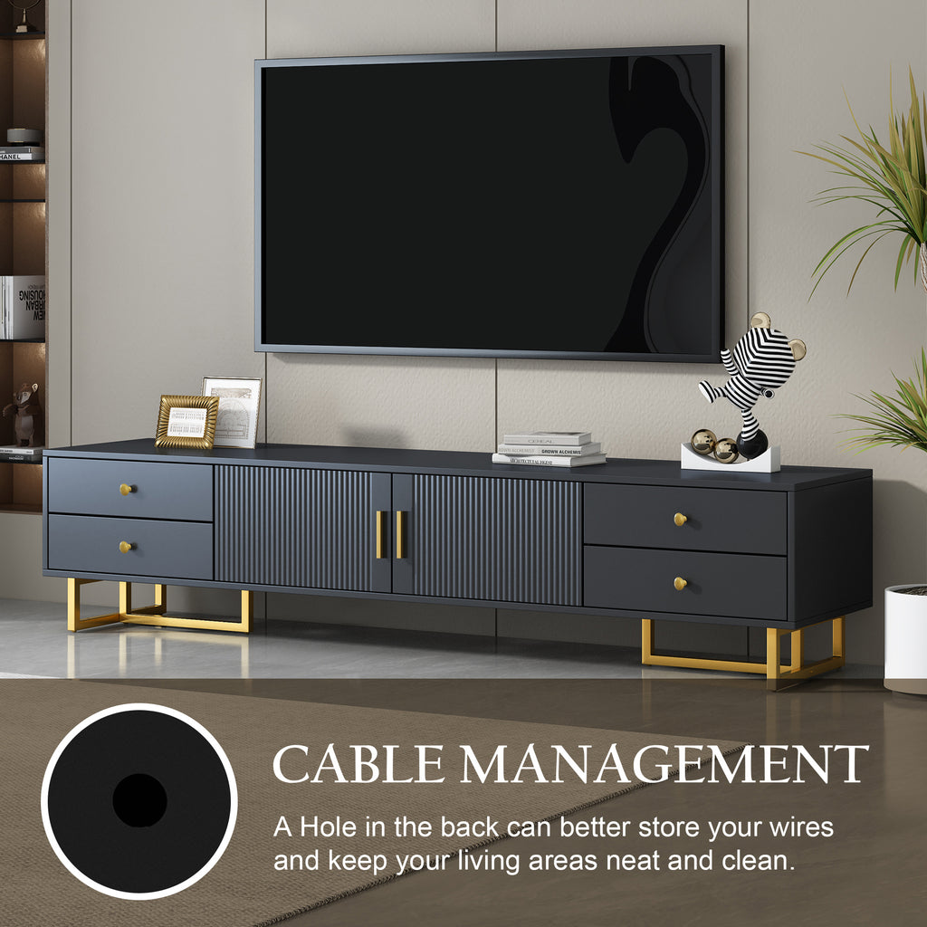 VIBE HAUS TV Stand For 65  Inch TV, Entertainment Center TV Media Console Table, Modern TV Stand With Storage, TV Console Cabinet Furniture For Living Room