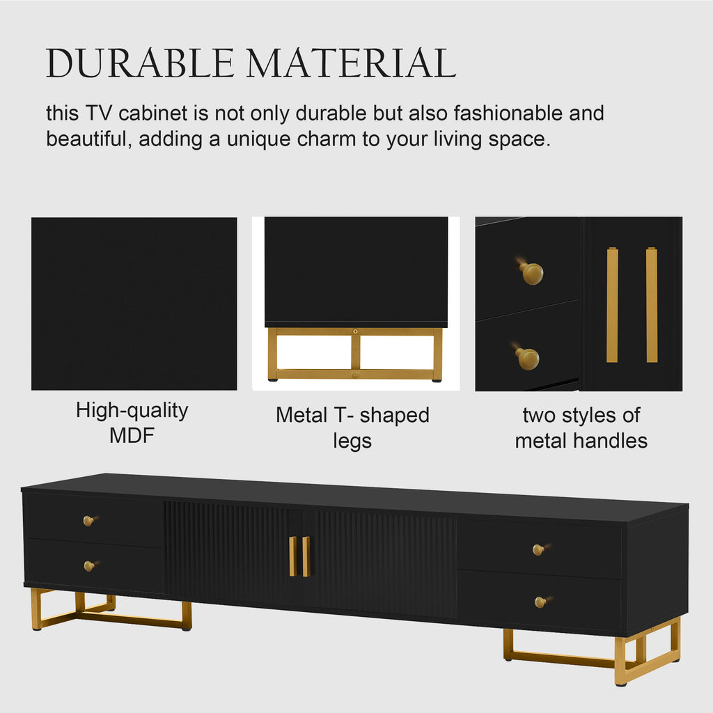 VIBE HAUS TV Stand For 65  Inch TV, Entertainment Center TV Media Console Table, Modern TV Stand With Storage, TV Console Cabinet Furniture For Living Room